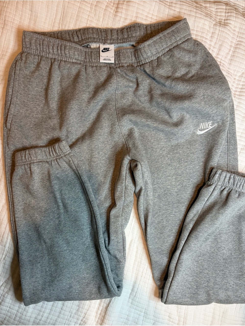 Nike Gray Logo Fleece Sweatpants